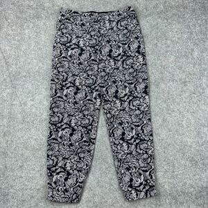 Soft Surroundings Pants Womens Small Black‎ White Floral Go Lively Cargo Joggers